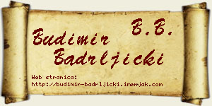 Budimir Badrljički vizit kartica